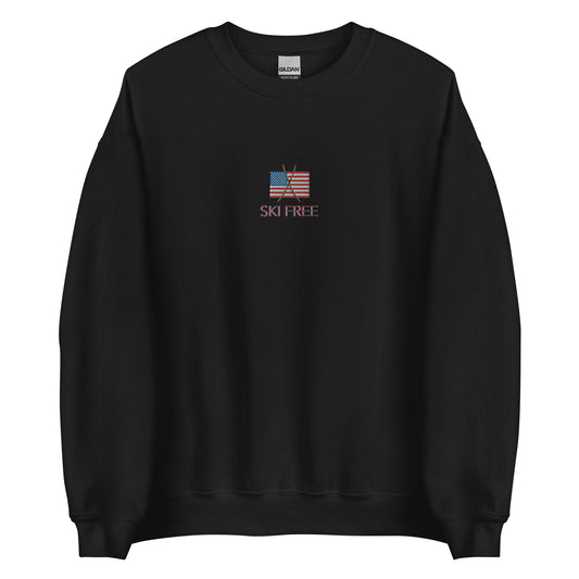 American Flag Ski Free Sweatshirt (Unisex)
