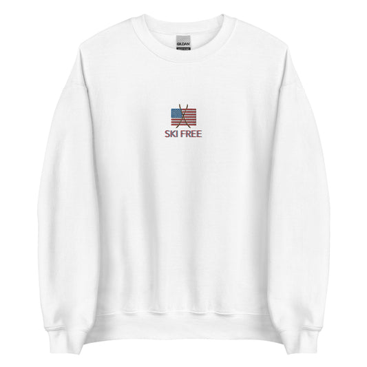 American Flag Ski Free Sweatshirt (Unisex)